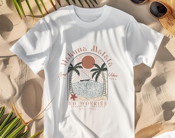 Hakuna Matata T-Shirt, Tanzania Shirt, Swahili Quotes, Unisex Tshirt, Island Vibes, African Design, Zanzibar Tee, Minimalistic T-Shirt
