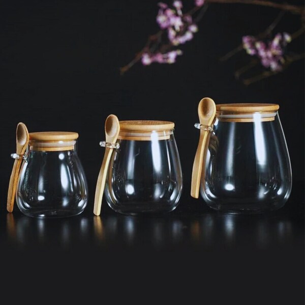 Hermetic Glass Jar with Bamboo Spoon