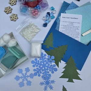 LIL KIDS Winter Activity Box - book gift for kids jewelry set crafts for little kids diy art kits winter sensory playdough kit busy box kit