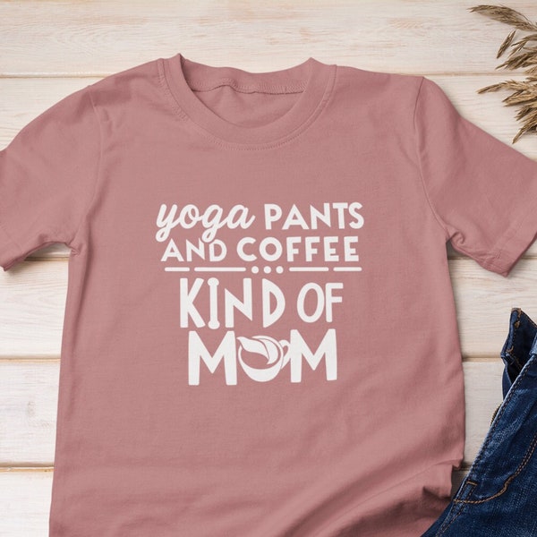 Pantalon de yoga et chemise pour maman café - T-shirt pour maman amusant - Cadeau pour mère - T-shirt confortable pour maman, cadeau parfait pour les mamans qui aiment le café