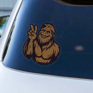 Peaceful Bigfoot Sticker: Water-Resistant Vinyl, Indoor/Outdoor Use