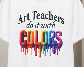 Maglietta con i colori dell'arcobaleno per insegnanti d'arte - Bella Canvas 3001