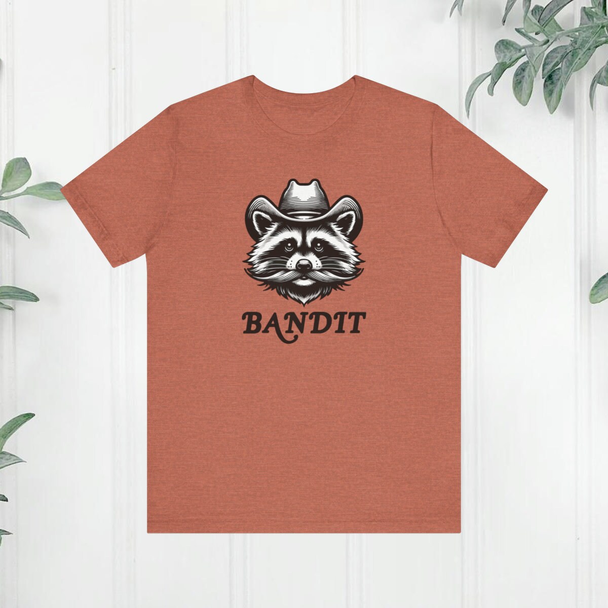 Bandit Raccoon T-shirt - Funny Cowboy Hat & Mustache Raccoon