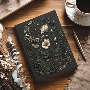 Forest Journal, Celestial Moon Phase Notebook, Cottagecore Botanical Nature Diary