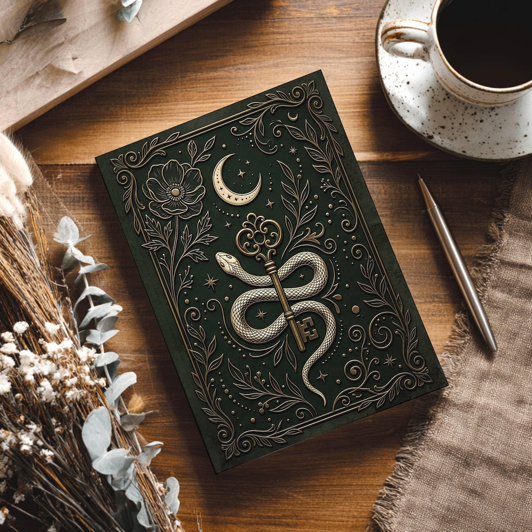 Snake Journal Dark Academia Snake Journal, Celestial Botanical Notebook, Gothic Diary ...