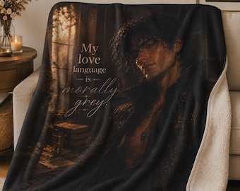 Morally Grey Blanket | Bookish Sherpa Blanket | Cozy Reading Blanket | Romantasy Gift | Book Lover Gift | BookTok Throw