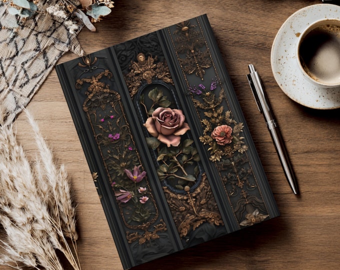 Gothic Floral Hardcover Journal: Victorian Castlecore Notebook (5.75" x 8")