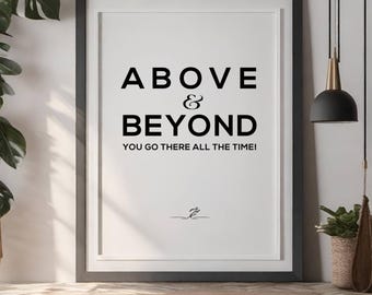 Above & Beyond, Digital Art, Running Motivation, Running Print, Motivational Poster, Printable