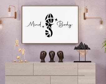 Running Motivation Print: Mind-Body, Minimalist Art (Digital Download)