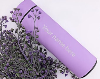 Schöne Thermosflasche mit Teesieb, Thermosflasche, Trinkflasche personalisiert mit Namen, tolles Geschenk für Frau / Geschenk für Sie