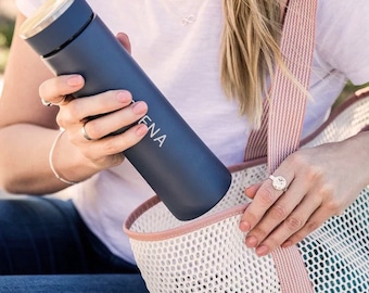 Personalisierte Kaffeeflasche, benutzerdefinierte Kaffeeflasche, Geburtstagsgeschenk, isolierte Smart-Flasche, Geschenk für sie, Muttertagsgeschenk