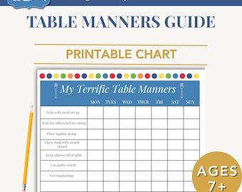 Table Manners Chart and Guide