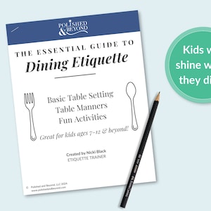 Kids Table Manners Printable, Dining Etiquette for Children, Homeschool ...