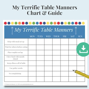Table Manners Chart and Guide