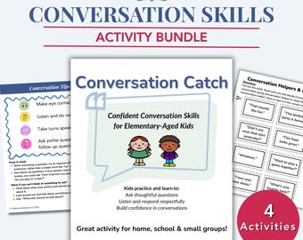 Conversation Skills Printables for Elementary Kids | Social Skills Activities Bundle
