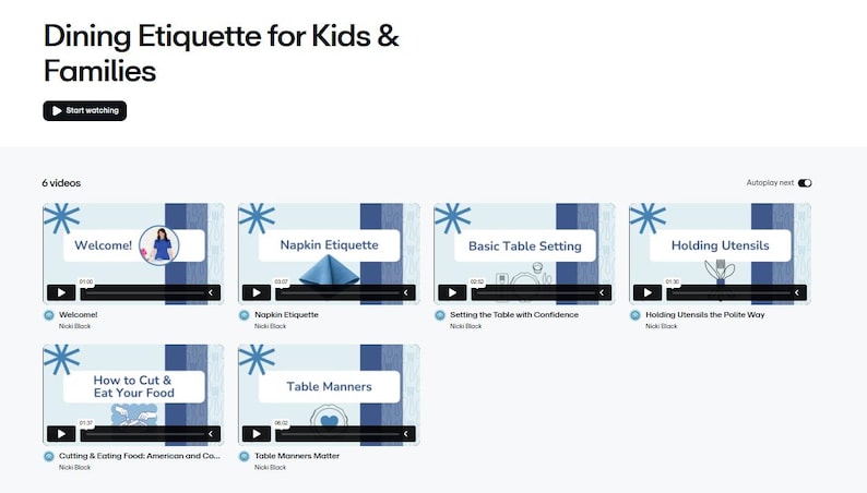 Kids Table Manners Video Course | Teach Dining Etiquette for Kids ...
