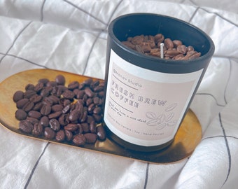 Fresh Brew Coffee 7oz Candle | Soy Wax Candle | Scented Candle | Coffee Lover | Housewarming Gift | Contain Real grounded Coffee