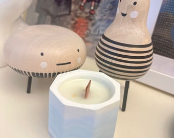 Scented candle w/ handmade concrete candle jar | soy wax candle| concrete jar| gift| home decoration