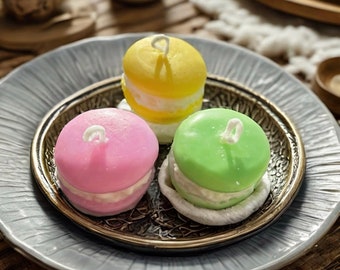 Macaron Candle | Dessert Candle | Food Candle | Holiday Candle Gift | Handmade Scented Candle | Cute Candle | Aesthetic Home Decor
