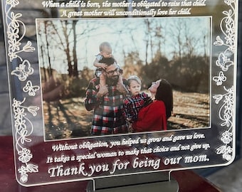Custom Picture Frame LED Glow Multicolored Non-Biological Mom Gift "FOREVER CARD"
