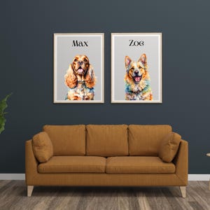 Custom Pet Portraits Watercolor & Digital Pet Painting | Personalized Pet Memorial Gift | Hand-Painted from Photo - Dog Cat Lovers' Keepsake