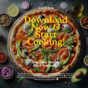 Smoked Salmon Pizza Recipe | Easy Gourmet Pizza with Ricotta, Avocado, and Balsamic Cream | Digital Download