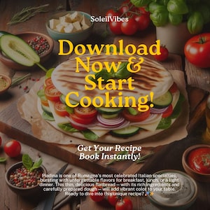 Italian Piadina Recipe – Authentic & Delicious Italian Flatbread – Homemade Piadina with Fillings – Easy to Make – Digital Download eBook