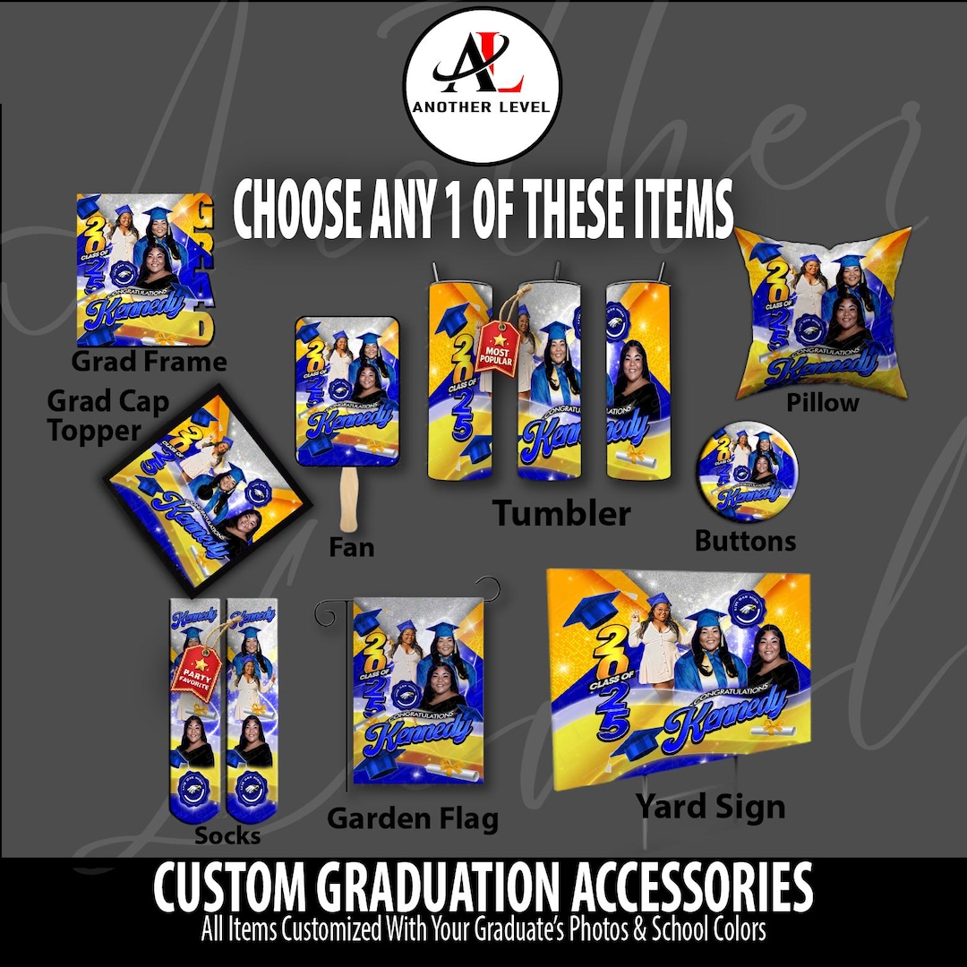 Grad Setup Store Custom Graduation Accessories | Photo Grad Set | Tumbler, Socks, Yard ...