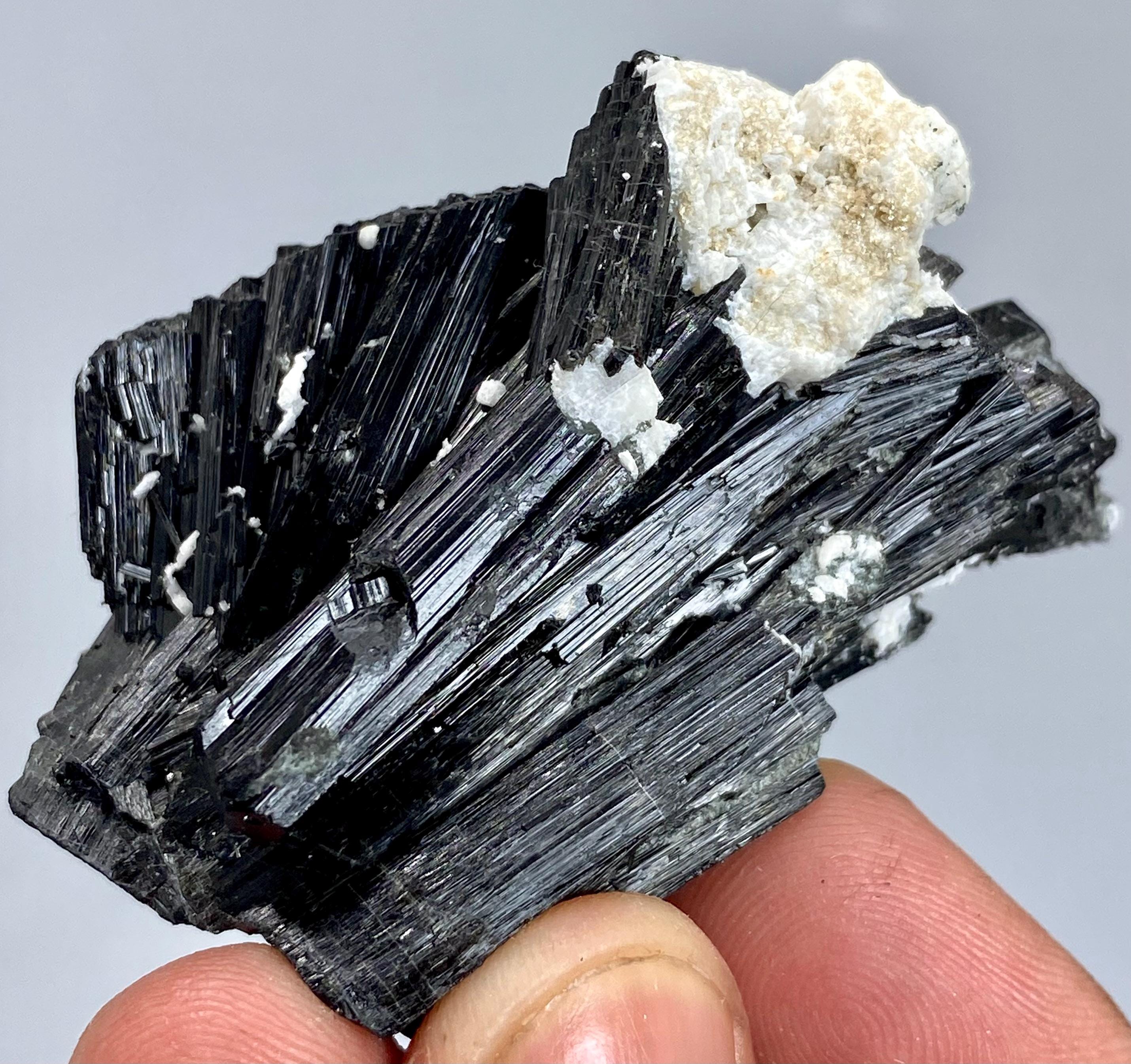 233 Carat Unique Schorl Var Black TOURMALINE With FELDSPAR Crystal