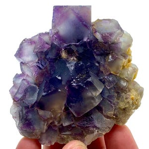 250 Gram Unique Collection Piece! Bi Color Blue/Purple Cubic FLUORITE Crystal Specimen From PAKISTAN