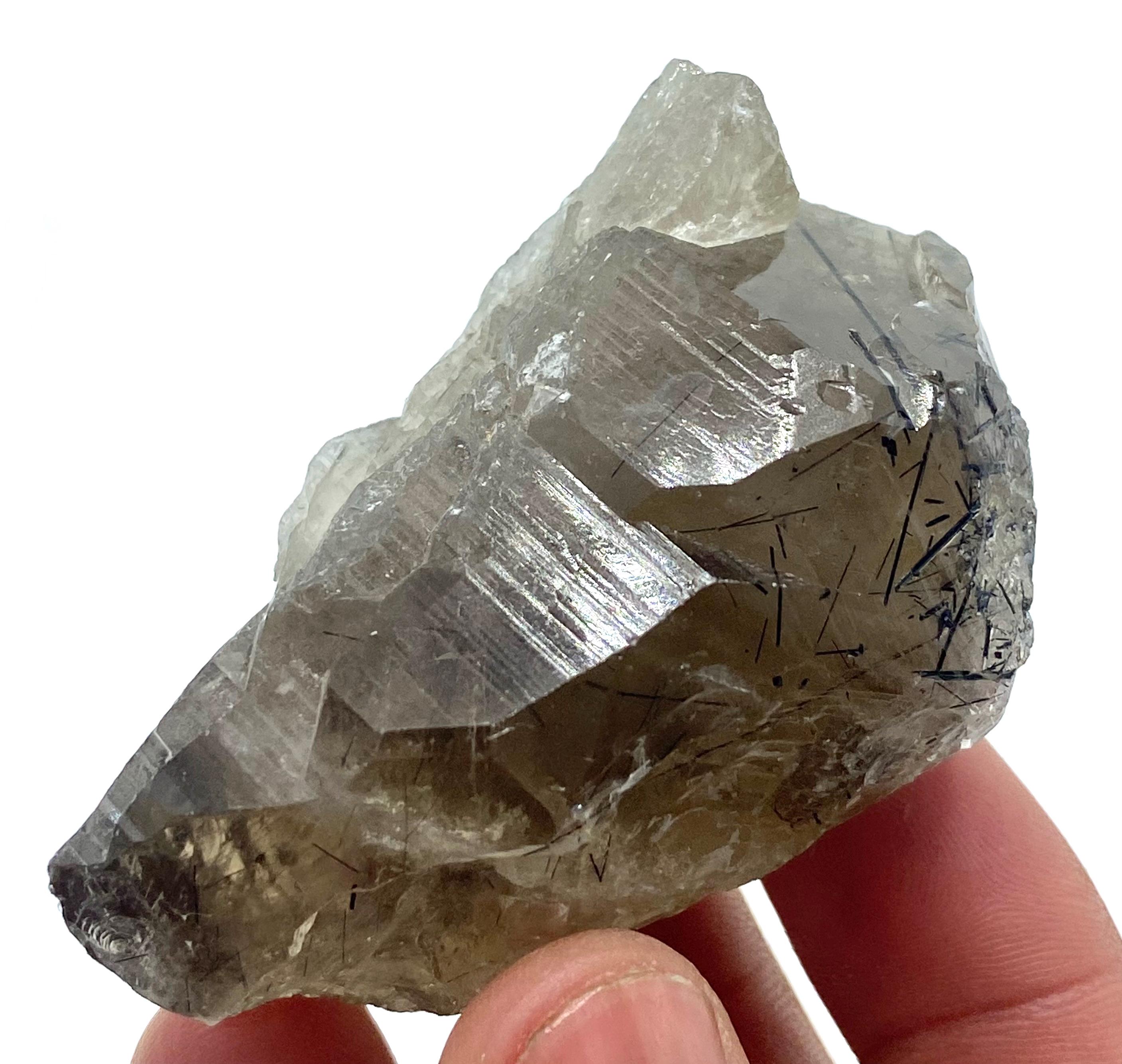 81グラム パキスタン産 スモーキークォーツ結晶標本の中にルチルが入っ