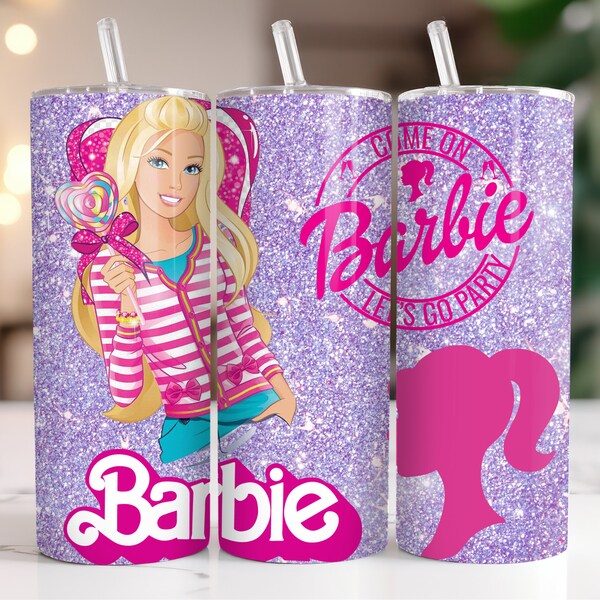 Barbie Tumbler Wrap, 20oz Skinny Tumbler Wrap, 20oz Barbie Tumbler Design, Barbie Tumbler Png, Kids Tumbler Wrap