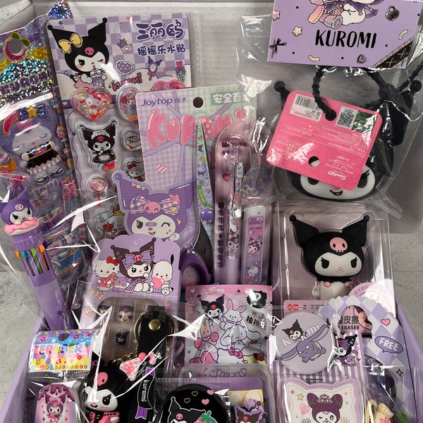 Box Kawaii Spéciale Kuromi de Sanrio : Une collection adorable de papeterie et accessoire pour tous les fans de cette célèbre licence !