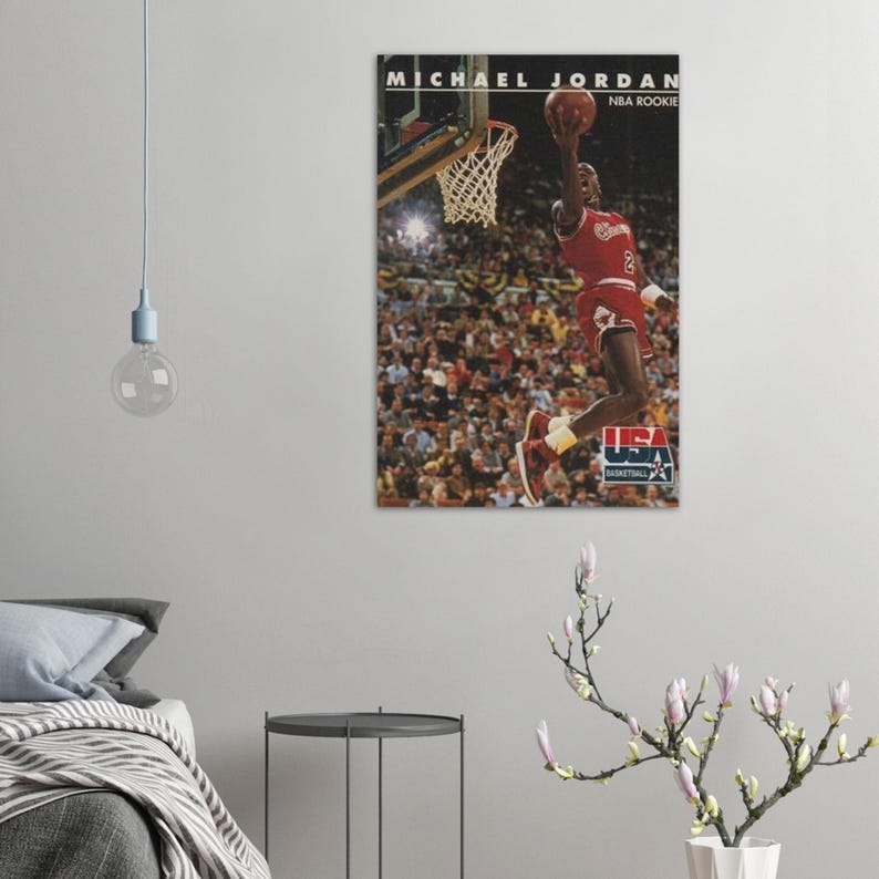 Michael Jordan Poster NBA Rookie Wall Art, Iconic Basketball Moment — free download