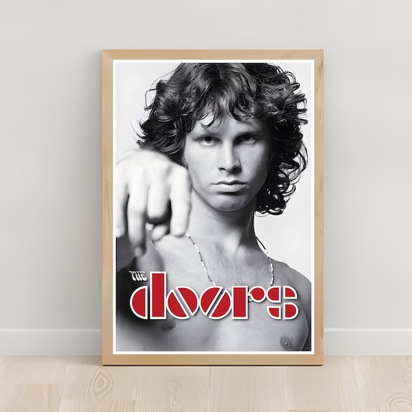 Iconic Jim Morrison Poster - Vintage The Doors Band Artwork, Black & White Photography, Classic Rock Memorabilia, Music Lover Gift