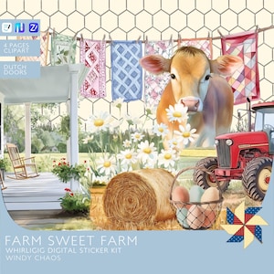 Farm Sweet Farm Digital Sticker Kit: Planner Clipart, PNG Files (Goodnotes, ZoomNotes, Noteful)