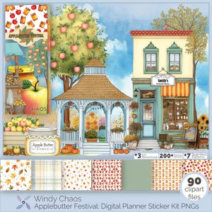 Applebutter Festival Digital Sticker Kit: GoodNotes, ZoomNotes, Noteful (PNG Files Included)