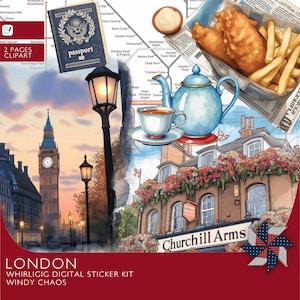 London Digital Planner Sticker Kit: GoodNotes & PNG Files