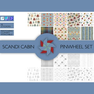 Scandi Cabin Digital Patterns - PINWHEEL Set: Goodnotes (PNG files included)