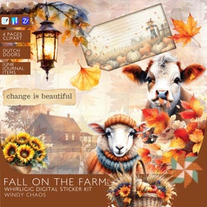 Fall Farm Digital Sticker Kit: GoodNotes, ZoomNotes, Noteful (PNG Files Included)