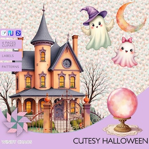 Cutesy Halloween Digital Sticker Kit: Goodnotes, ZoomNotes, Noteful (PNG Files Included)