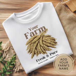 Wheat Farm Shirt. Grain Farmer Gift. Custom T-shirt. Wheat Lover Shirt. Personalized Gift. Farmer Shirt. Agriculture Tee. Wheat Gift