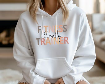 Fitness Hoodie. Fitness Gift. Custom Hoodie. Personalized Hoodie. Trainer Hoodie. Trainer Gift. Gym Hoodie. Gym Gift. Workout Hoodie