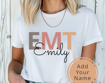 Custom Shirt. EMT Shirt. Personalized Shirt. EMT Gift. EMT T-shirt. Emergency Shirt. Emergency Gift. First Responder Gift. Paramedic Shirt