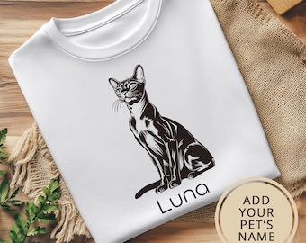 Abyssinian Cat Shirt. Cat Lover Gift. Custom T-shirt. Abyssinian Gift. Cat Mom Shirt. Personalized Gift. Cat Dad Shirt. Abyssinian Lover