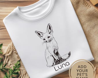Fennec Fox Shirt. Pet Lover Gift. Custom T-shirt. Fennec Fox Gift. Animal Shirt. Personalized Gift. Fox Lover Shirt. Cute Pet Shirt