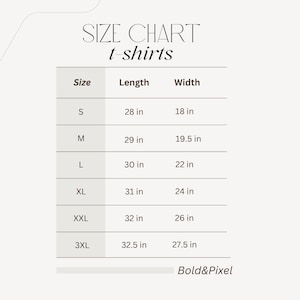 K&ouml;nnte beinhalten: Gr&ouml;&szlig;entabelle f&uuml;r T-Shirts mit Ma&szlig;en in Zoll. Die Tabelle zeigt die Gr&ouml;&szlig;e, L&auml;nge und Breite von T-Shirts in den Gr&ouml;&szlig;en S, M, L, XL, XXL und 3XL.