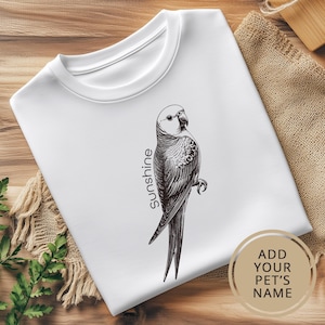 Parakeet Shirt. Budgie Gift. Custom T-shirt. Parakeet Lover Shirt. Budgie Shirt. Bird Lover Gift. Personalized Gift. Parrot Shirt