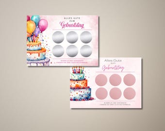 Birthday Scratch Card – Scratch Card Greeting Card – Personalizable Scratch Cards with Different Colors – Fun Surprise Card