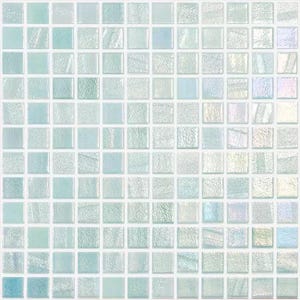 modern 1x1 squares fusion light green aqua light green glossy glass - mosaic tile
